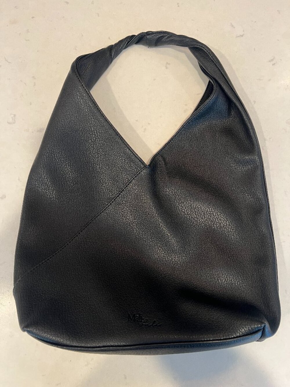 Mali + Lili Black Vegan Leather Hobo Bag